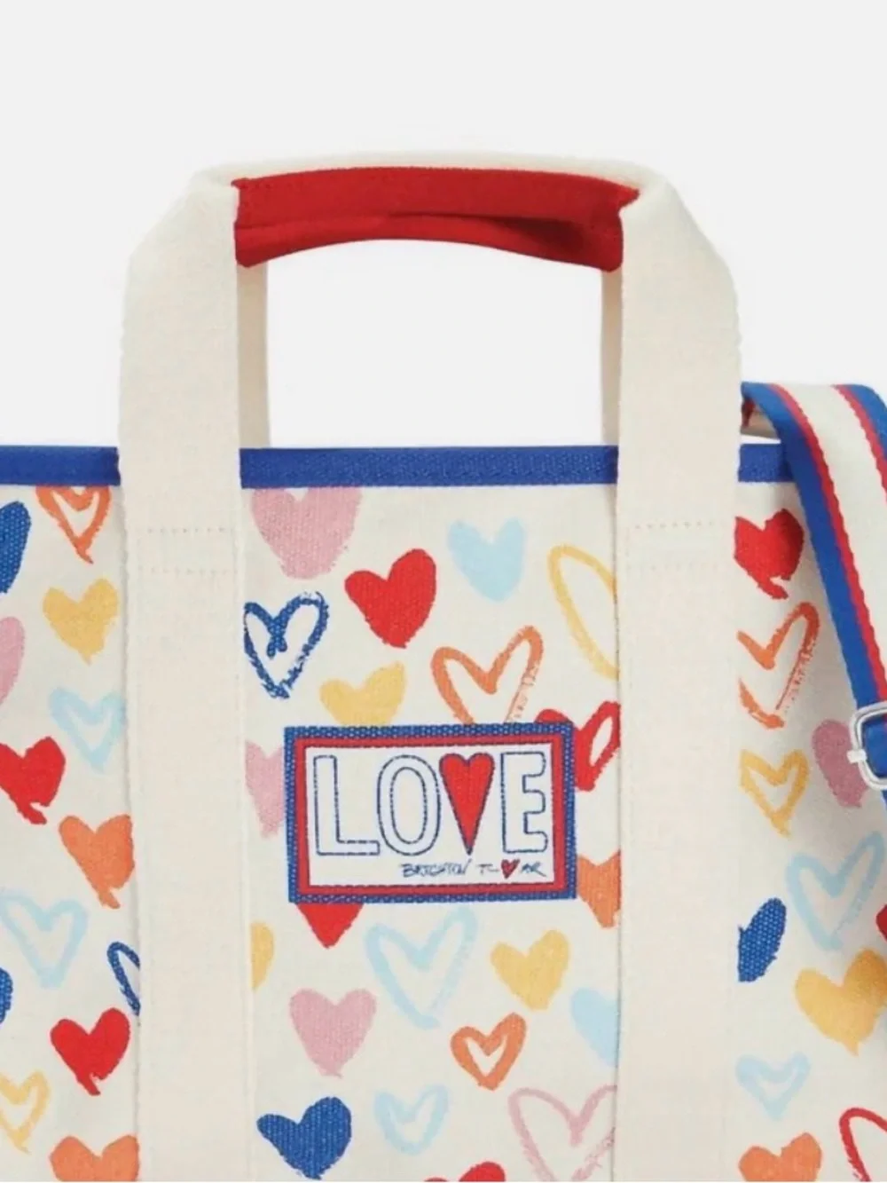 BRIGHTON  Heart Print Canvas Tote Bag‎ in Multi-Color